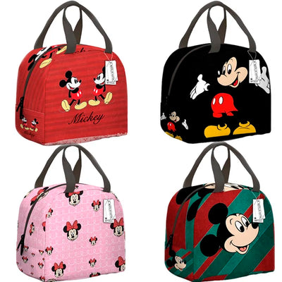 Disney Mickey Mouse Lunch Bag Cartoon Minnie Mouse Large Capacity Waterproof Thermal Insulation Bag Children Food Storage Box